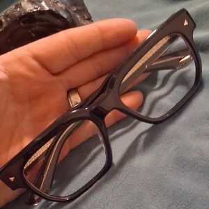 Gold and Black Rectangular Glasses with Sophisticated Design